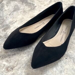 CHINESE LAUNDRY Black Suede Pointed Toe Flats | Size 7.5